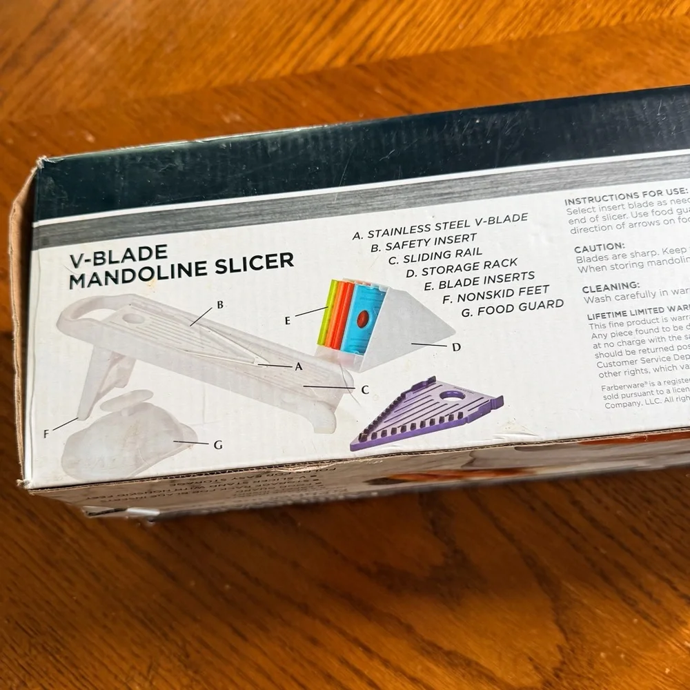 Farberware V-Blade Mandoline Slicer with Colorful Inserts